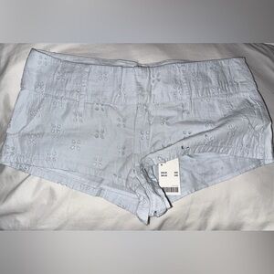 Urban Outfitters Light Blue Embroidered Women Shorts